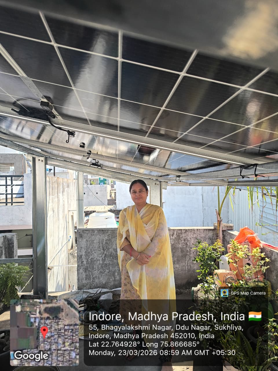 Bhagyalakshmi Nagar, Sukhliya, Indore – 3 KW Adani Solar System