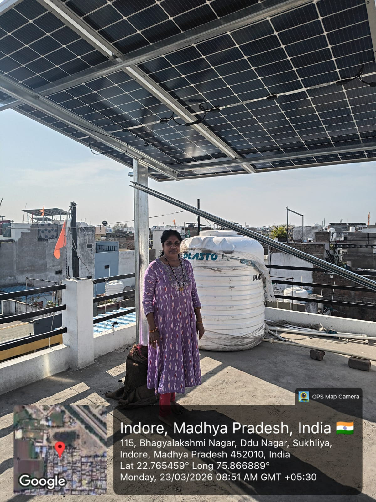 Bhagyalakshmi Nagar, Sukhliya, Indore – 4 KW Adani Solar System